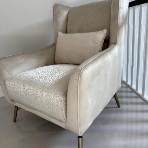 bespoke cream and gold armchair