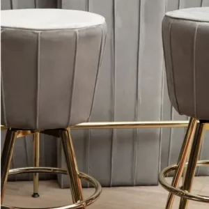 Lusso Bar & Stools Set Grey & Gold - Image 3