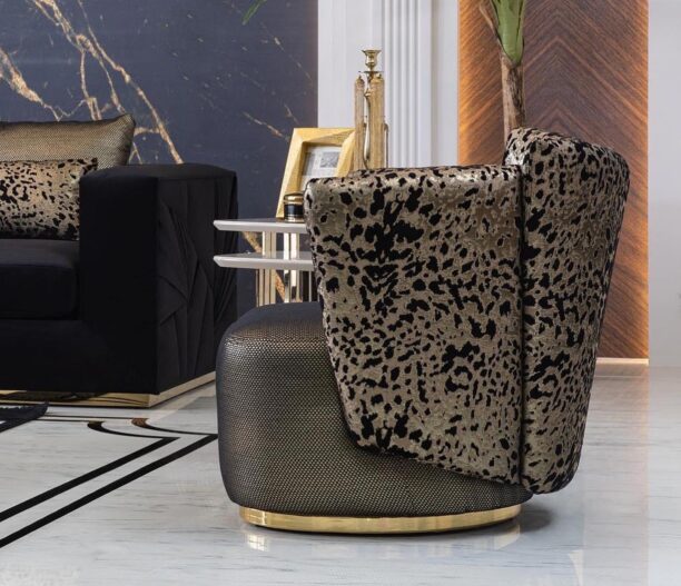 Dubai Accent Chair Black And Gold