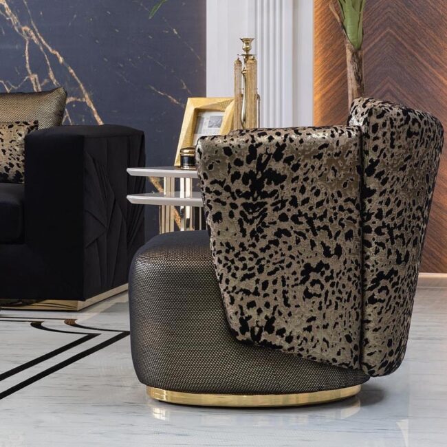 Dubai Accent Chair Black And Gold