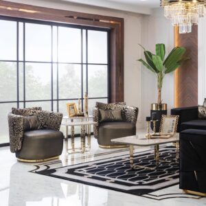 Dubai Accent Chair Black And Gold