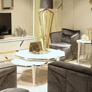 Dubai Accent Chair grey And Gold