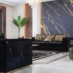 Dubai Accent Chair Black And Gold