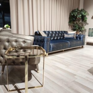 luxe sofa gold blue