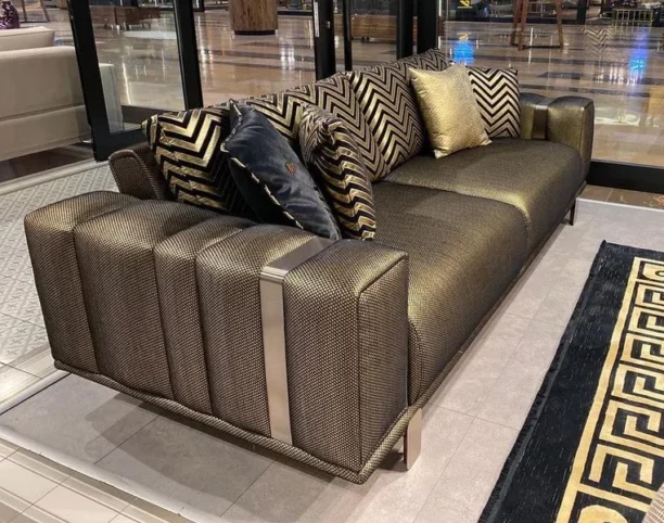 black and gold sofa