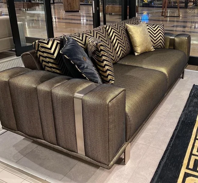 black and gold sofa