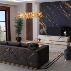 Dubai Accent Chair Black And Gold