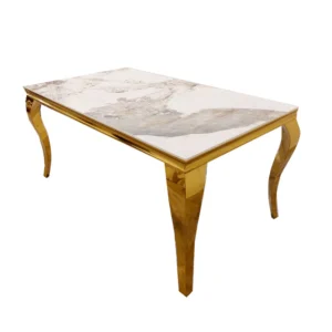 Luca Marble Dining Table With Gold Legs - Image 16