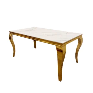 Luca Marble Dining Table With Gold Legs - Image 14