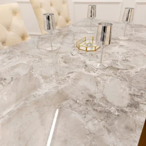 Luca Marble Dining Table With Gold Legs - Image 7