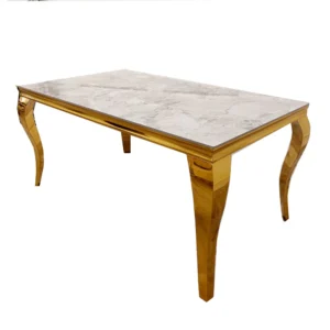 Luca Marble Dining Table With Gold Legs - Image 15