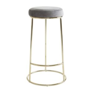 Luxe Grey & Gold Bar Stool - Image 5