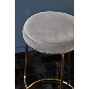 Luxe Grey & Gold Bar Stool - Image 4