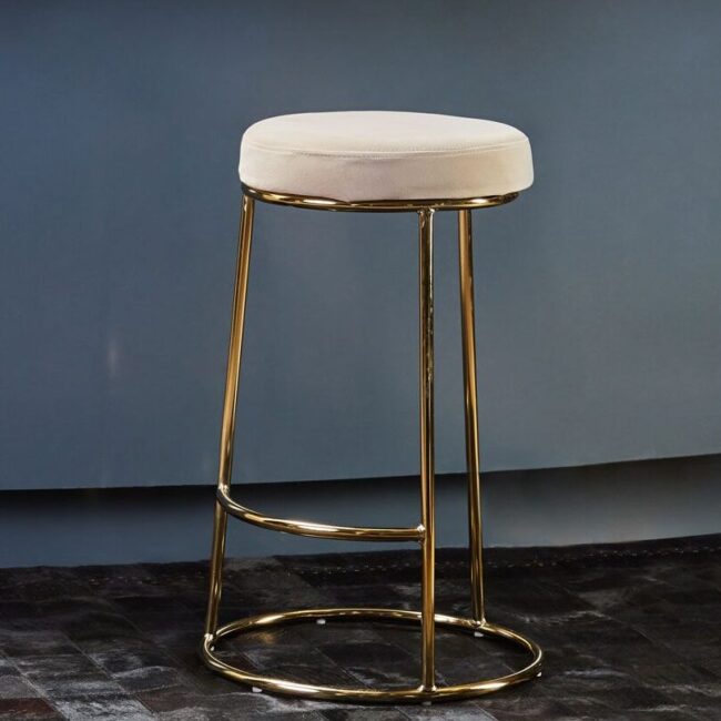 cream and gold bar stool