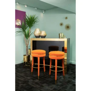 Valencia Orange & Gold Bar Stools