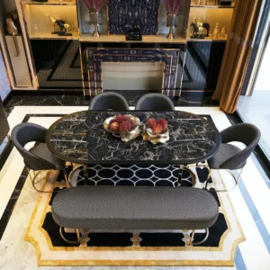 Lyon Dining Set - Black & Gold - Image 6