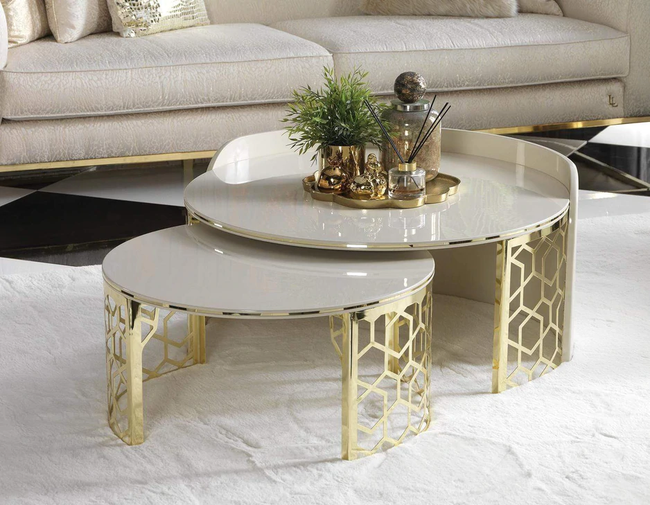 cream gold centretable