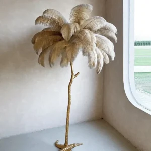 feather floor lamp gold luxury