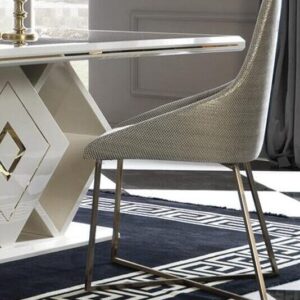 luxury cream and bronze dining chairs