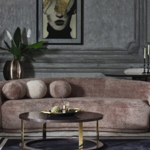 Amore Sofa in soft teddy bouclé fabric, bespoke luxury in various colors, available in 220cm for 2-3 seating or 270cm for 3-4 seating, showcasing handcrafted elegance.