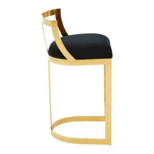 Luxury Bar Stool - Black & Gold - Image 3