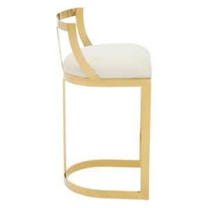 Luxury Bar Stool - Cream & Gold - Image 2