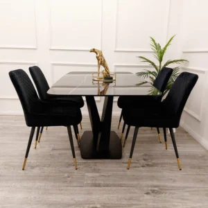 Apollo Black Marble Dining Table - Image 11