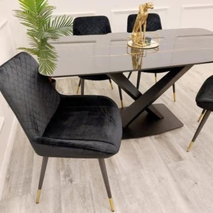 Apollo Black Marble Dining Table - Image 2