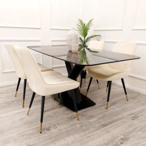 Apollo Black Marble Dining Table - Image 6