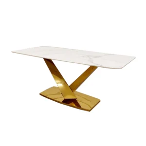 Capri Ceramic Dining Table With Gold Leg - Image 9