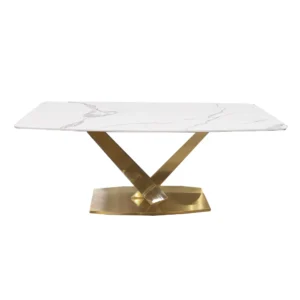 Capri Ceramic Dining Table With Gold Leg - Image 8