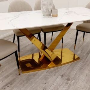 Capri Ceramic Dining Table With Gold Leg - Image 10