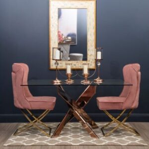 Maria Rose Gold Dining Table - Image 4