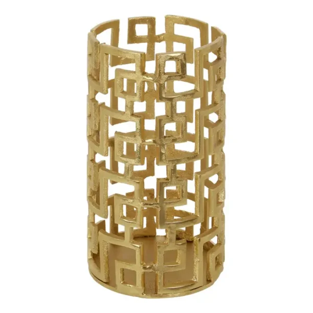 Tribal Gold Hurricane Candle Holder