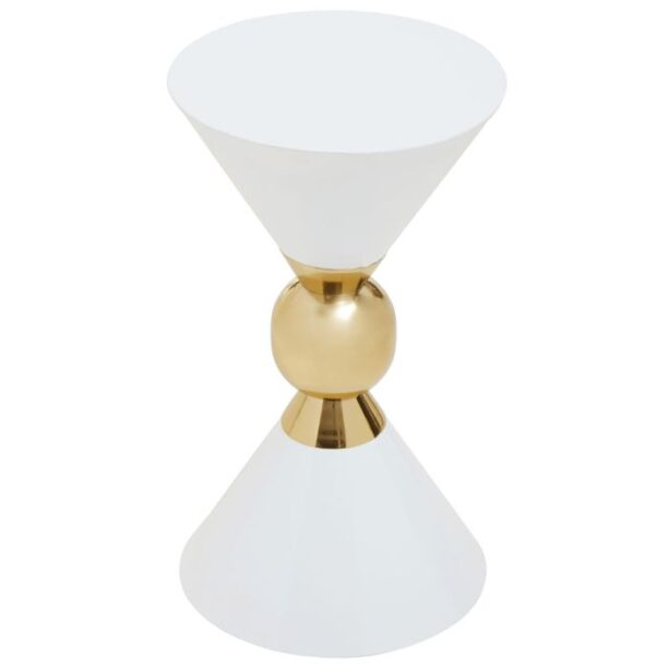 Arta White And Gold Accent Table