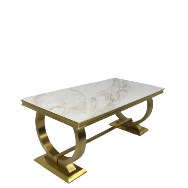 Ariana Gold Marble Dining Table