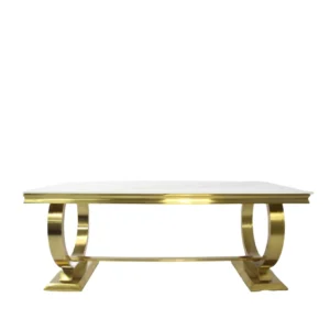 Ariana Gold Marble Dining Table - Image 7