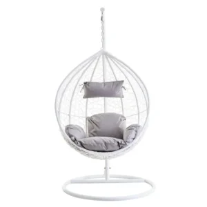 Goa Grey And White Egg Chair - Image 3