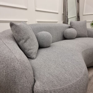 Grey Boucle Teddy Curve Sofa - Image 6