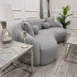 Grey Boucle Teddy Curve Sofa - Image 4