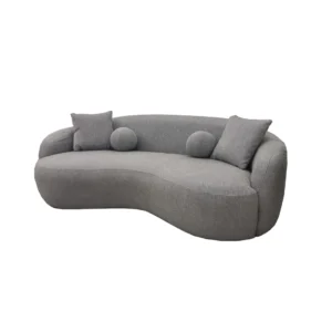 Grey Boucle Teddy Curve Sofa - Image 3