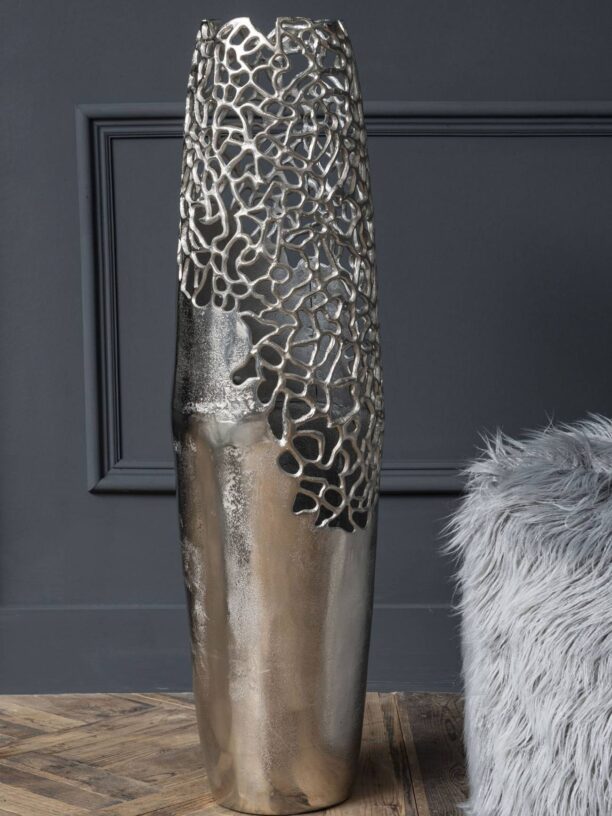 Silver Coral Vase