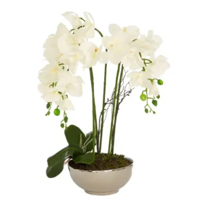 White Orchid In Plant Pot 52CM - Image 10