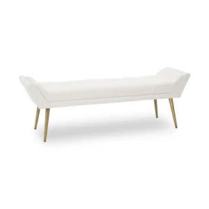 Venus Cream & Brass Bench - Image 7