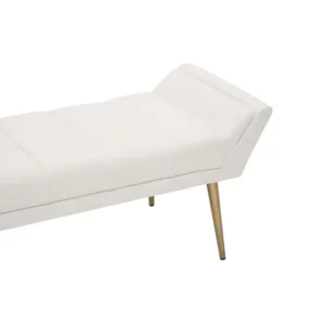 Venus Cream & Brass Bench - Image 4