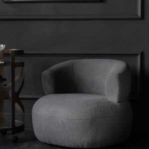 boucle accent chair grey