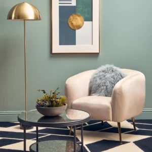 Introducing the Brushed Gold Dome Floor Lamp, a perfect fusion of contemporary design and timeless elegance. Featuring a dome-shaped brushed brass shade and a striking black marble base, this floor lamp is a captivating addition to any interior. Its sleek brass stem and shade offer a warm, sophisticated glow, while the luxurious black marble base provides modern grounding and stability.