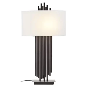 Luxury Chrome Lamp With White Shade - Image 3