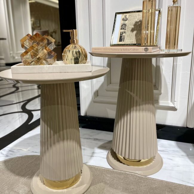 beige and gold nesting tables set of 2