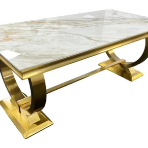 Ariana Gold Marble Dining Table - Image 2